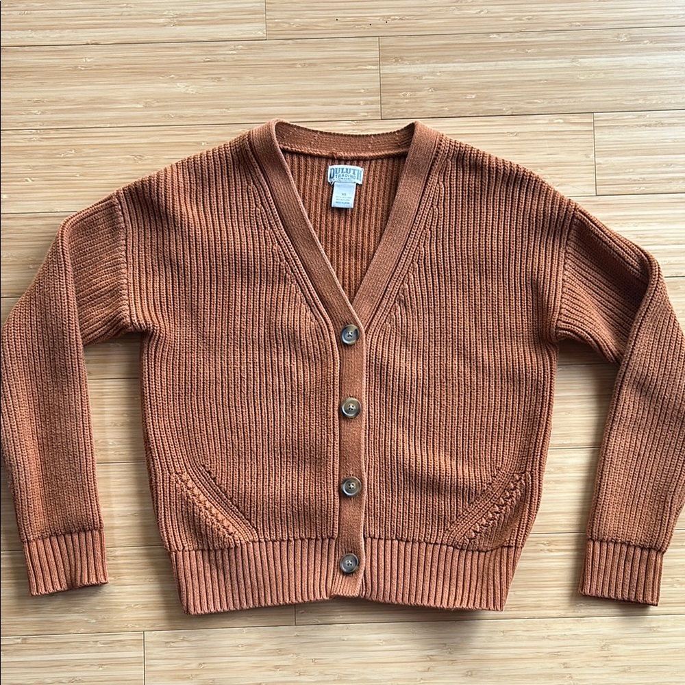 Duluth Trading Co. Women's Rust Cardigan Sweater